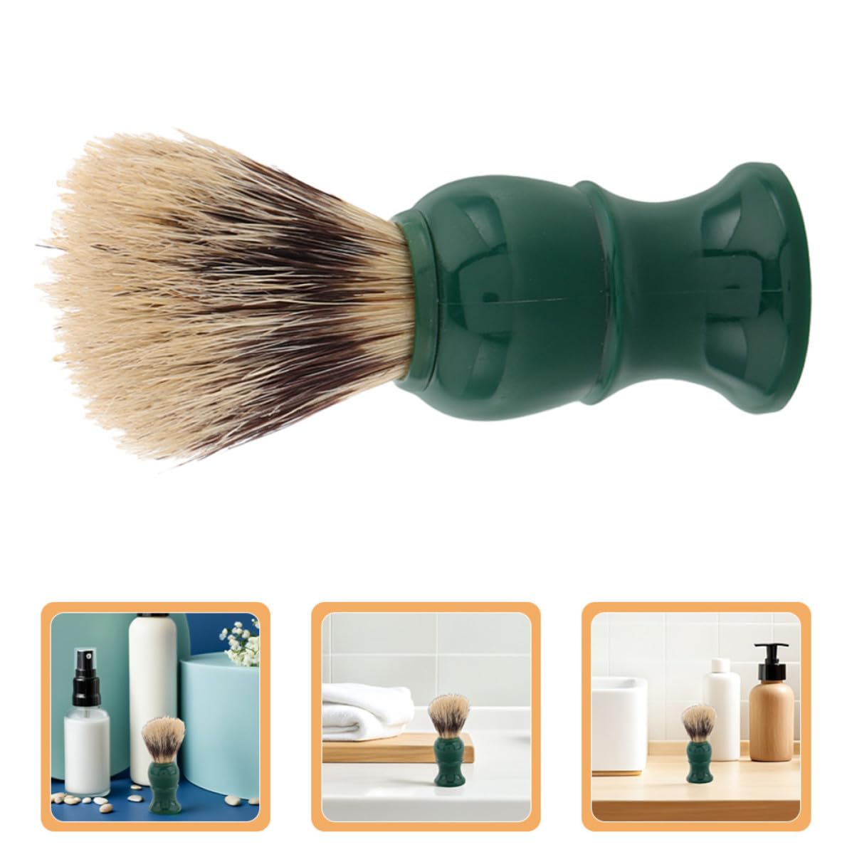 2pcs Shaving Brush Set for Men with Soft Bristle and Polystyrene Handle, Comfortable Facial Massage, Versatile Use for Home and Barber Salon Beard Grooming