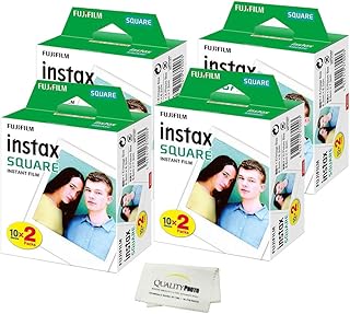 فيلم صور فورية انستاكس سكوير من فوجي فيلم، 80 لقطة + قطعة قماش مايكروفايبر لتنظيف الصور