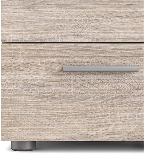 Miniatura 9 de Levan Home - Mesita de noche contemporánea de madera de caoba con 2 cajones