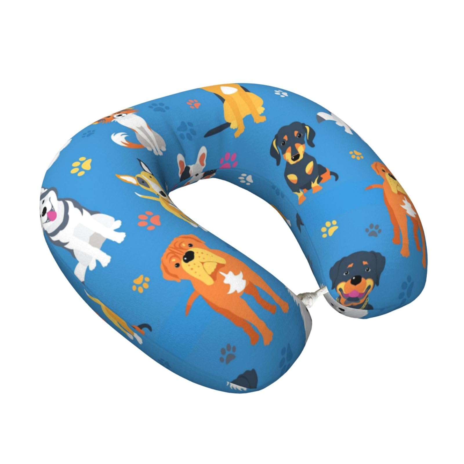 LKYMOH Cute Labrador Dog Pattern, Travel Neck Pillow U-Shaped Memory Neck Support Soft Comfortable With Washable Cover For Airplane Car Traveling and Office