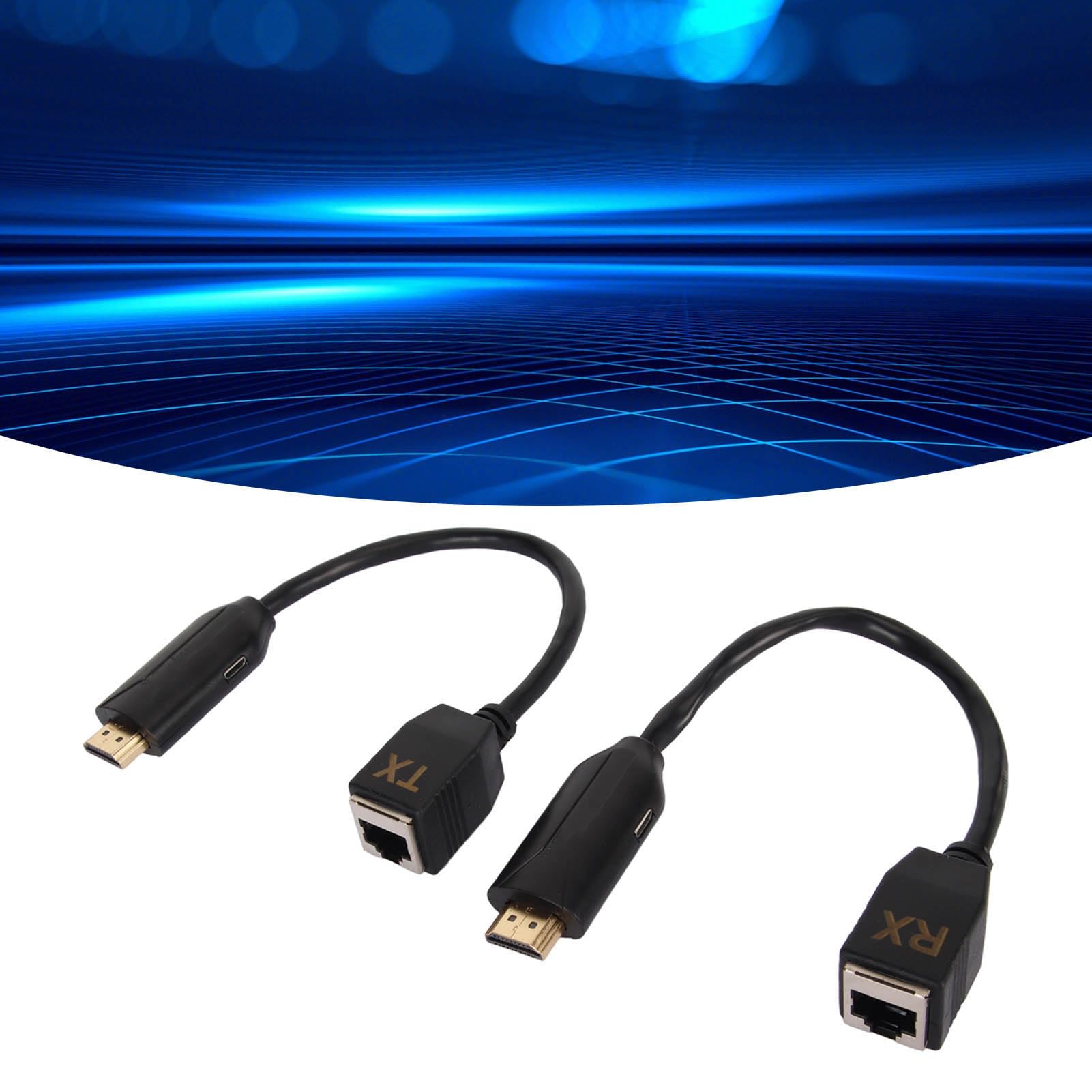 Extender HDMI, Trasmettitore e Ricevitore Ethernet da HDMI Maschio a RJ45 su Singolo Cat 5e / 6 1080p Fino a 60 M Extender per PC, Console di Gioco, Lettori Multimediali, ecc.