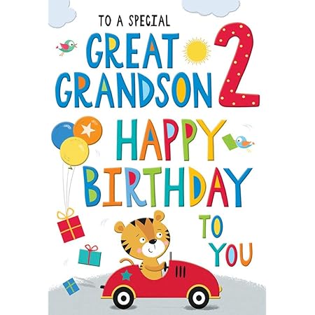 Designer Greetings Lion On Circus Stand Juvenile 1st : First Great Grandson Birthday Card