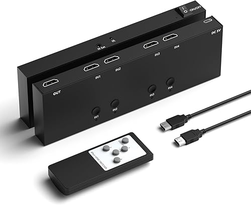 Miniatura 8 de 4 AV a HDMI RCA a HDMI Convertidor 1080P/720P 4 Vías RCA Compuesto CVBS AV Switch a HDMI Convertidor Adaptador Soporte 4:3/16:9 Conmutación