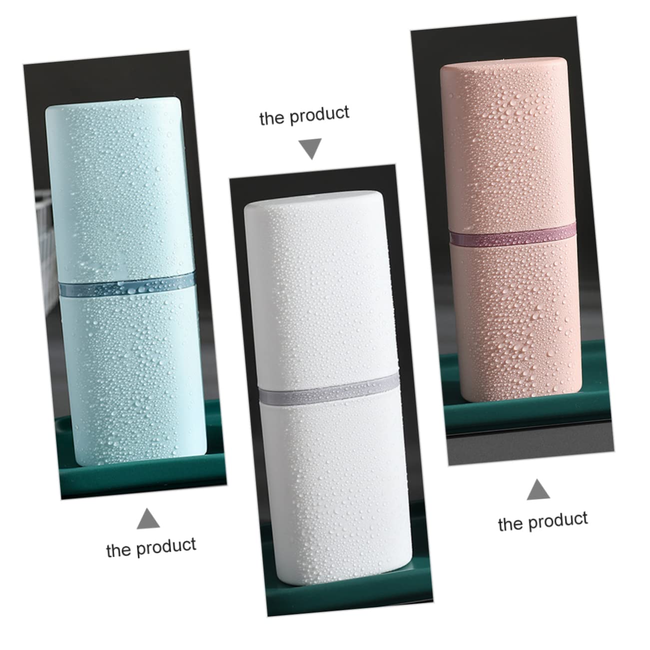 Baluue 4pezzi Porta Spazzolino e Tazza Lavaggio Portatile Astuccio Due One Per Viaggi e Casa Design Elegante in Bianco e Blu Organizer Per Igiene