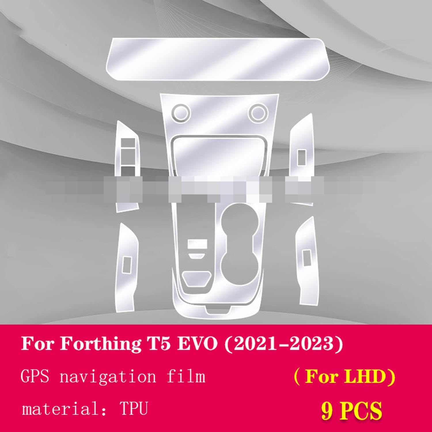 LAVIYE Car Interior Accessories Film Transparent TPU Console Resist Film refit PPF，for Dongfeng Forthing T5 EVO 2021-2023