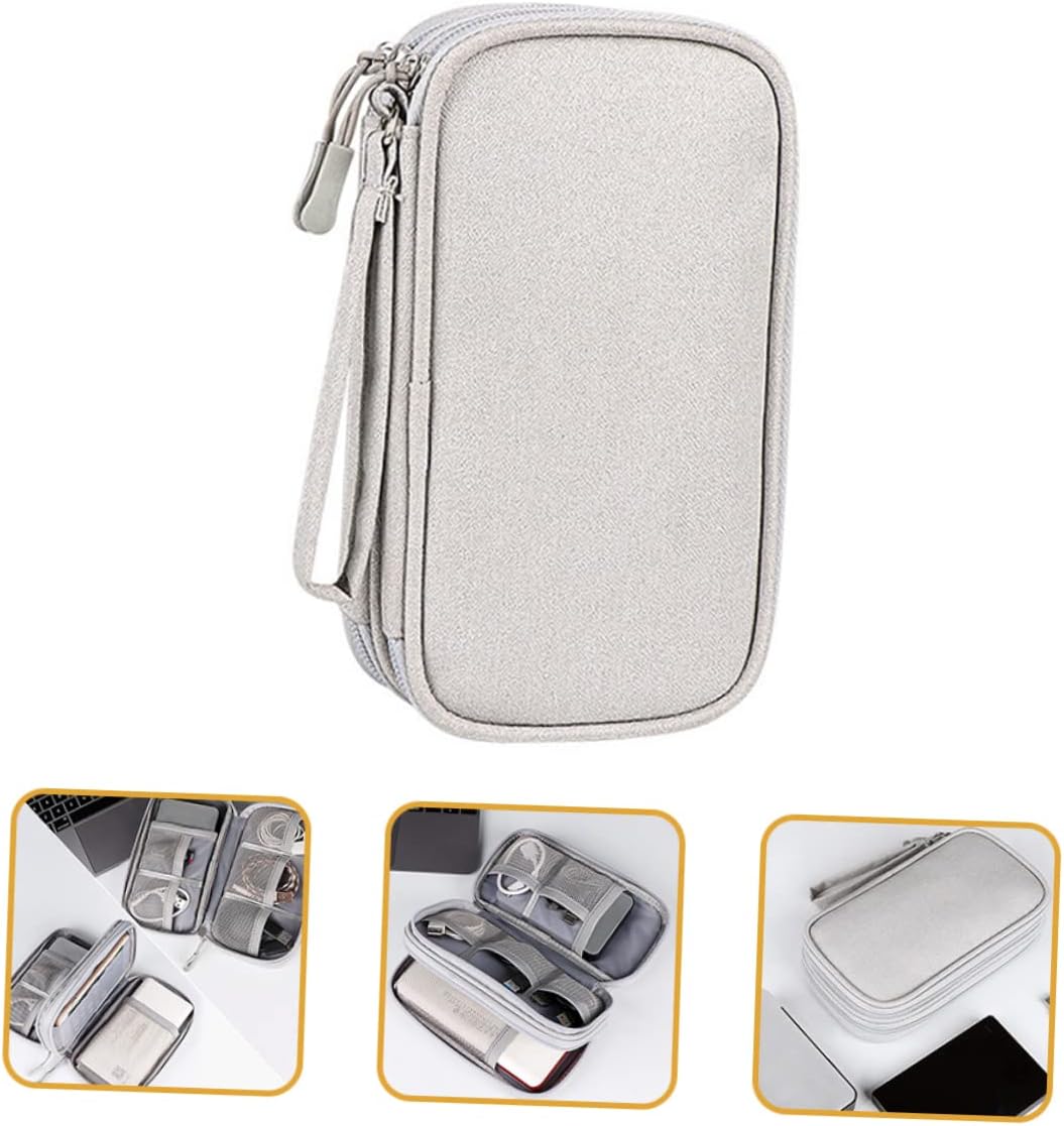 Mikikit 3pcs Electronic Organizer Case for Cables and Accessories Compact Earphone Bag Elastic Travel Storage for Usb Drives Chargers