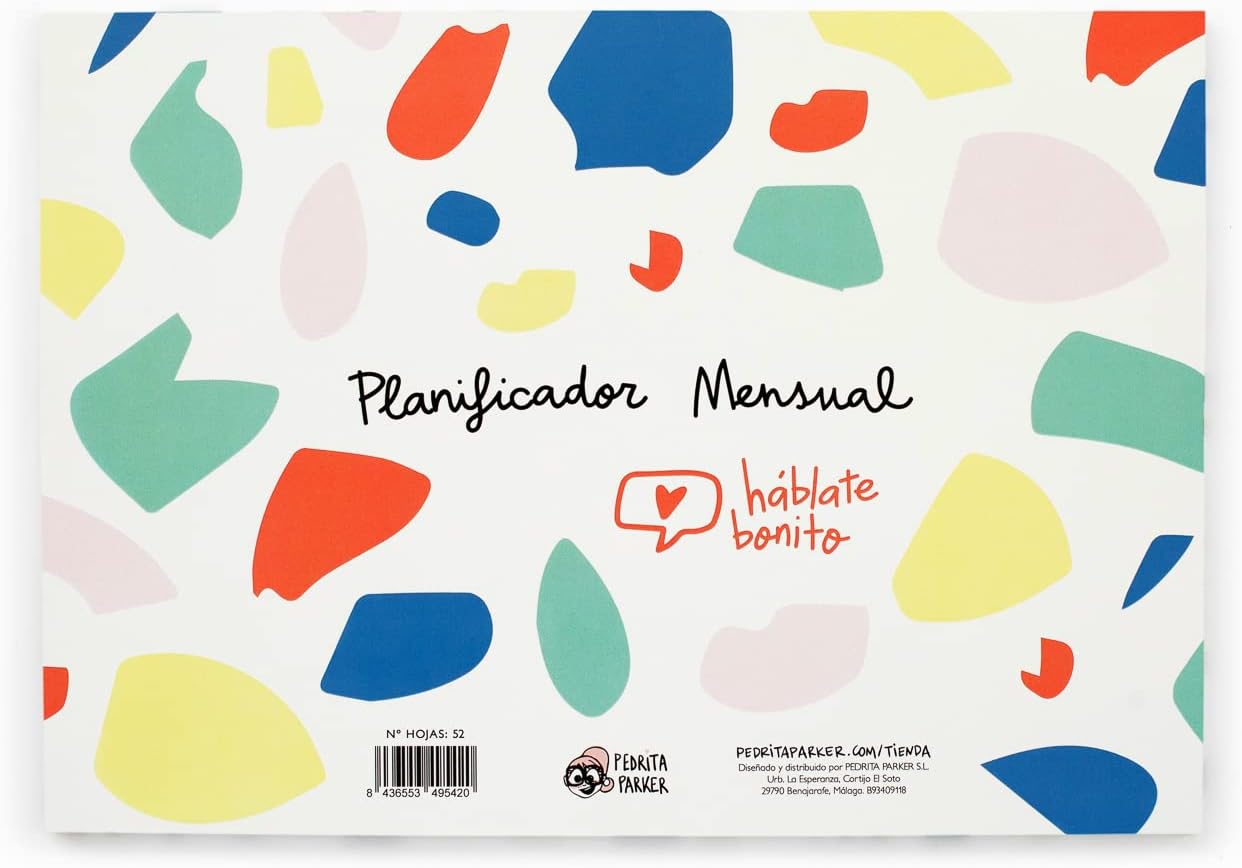 Monthly Planner A4 2023 Timeless Monthly Planner with 52 Sheets, Heblate Bonito Motif