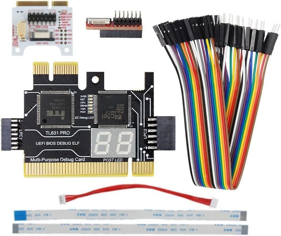TL631 Pro LPC-DEBUG Diagnostic Card Diagnostic Card+Expansion Card Diagnostic Card PCI PCI-E Mini PCI-E Motherboard Multifunction, Black, 500327296