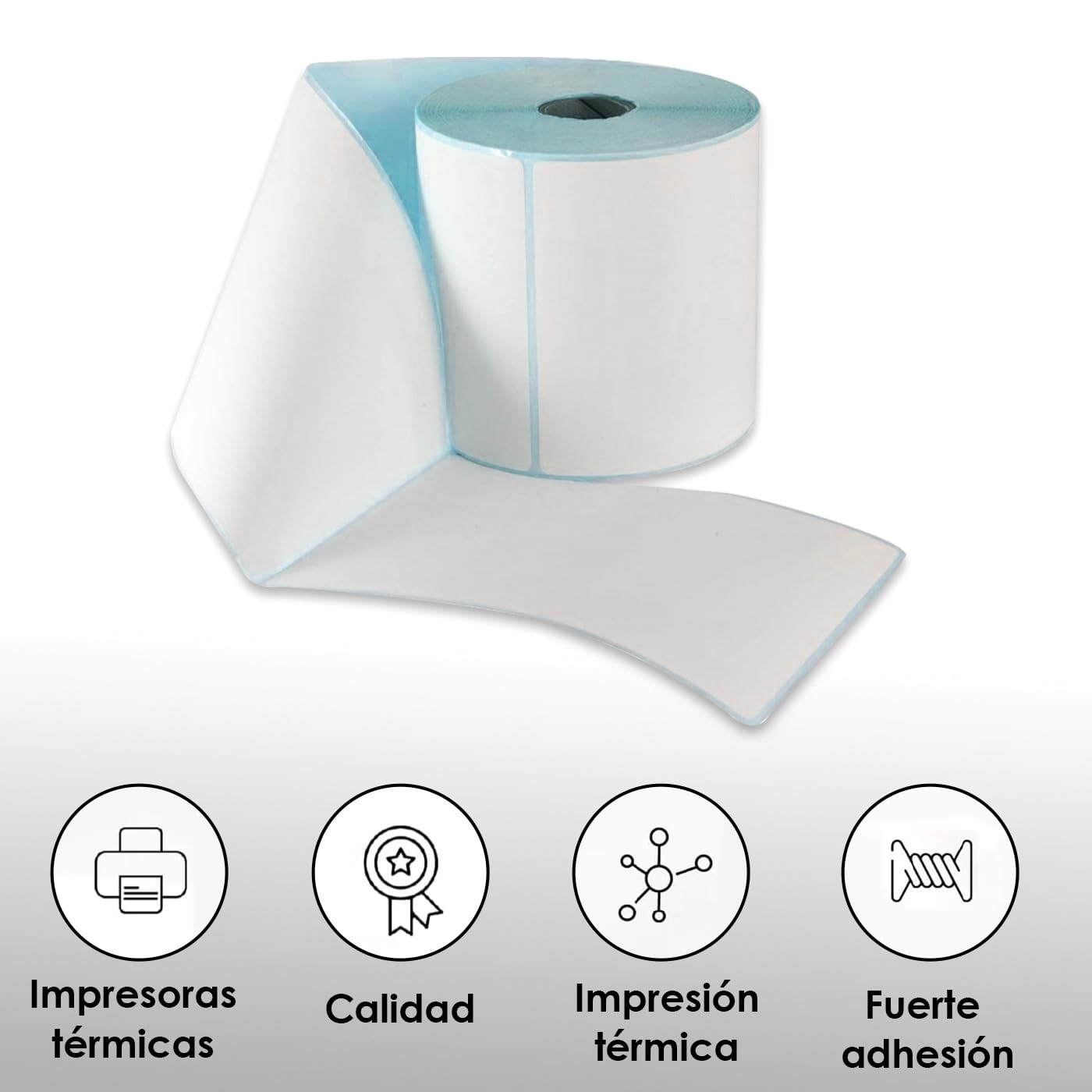 MERCURY- 4 Rollos 1000 Etiquetas termicas Directas Blancas de 100x150mm (4" x 6"), Fuerte Adhesion, Etiquetas Adhesivas Universal para Envios .(4 Rollos 1000 Etiquetas)