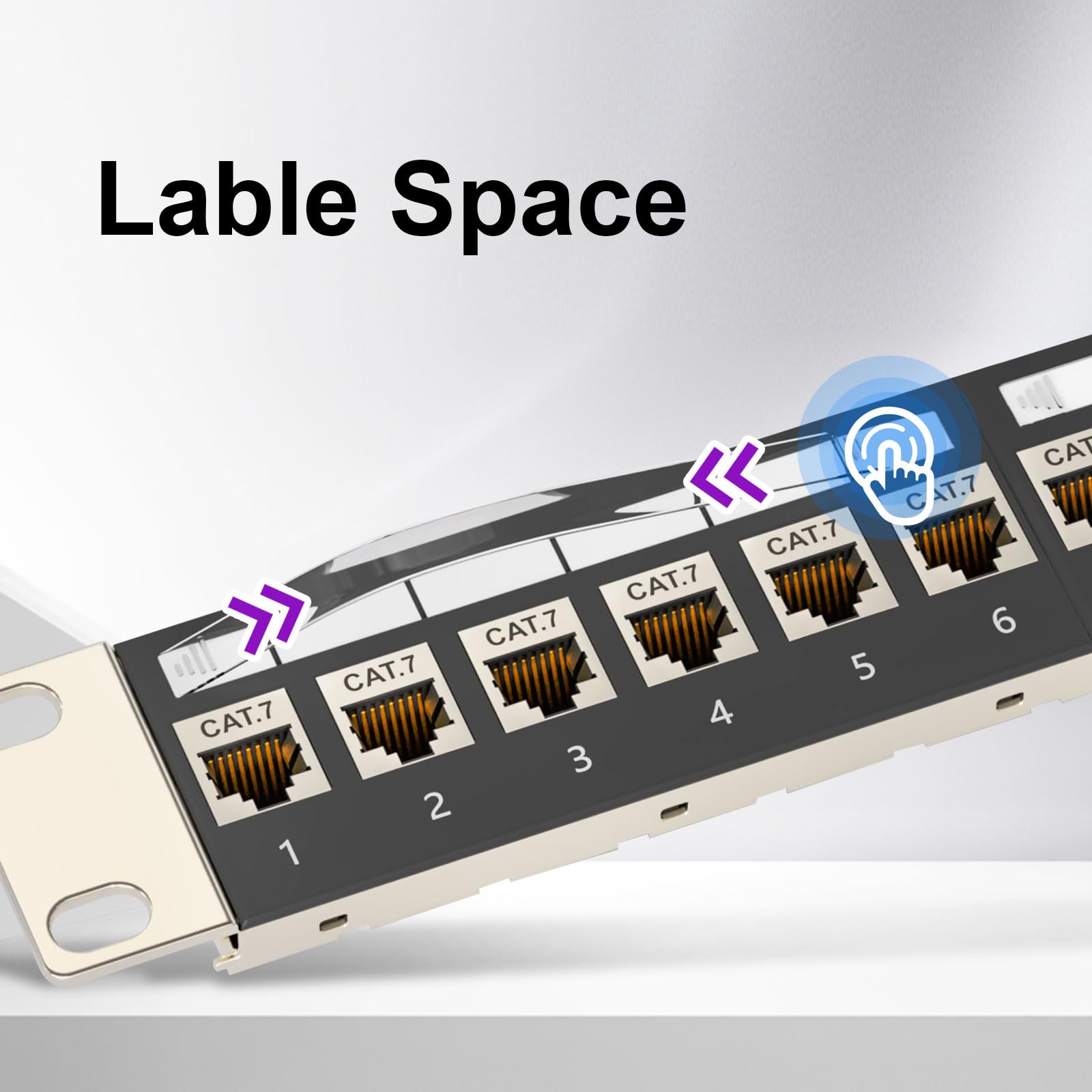 Pannello patch Cat7 a 24 porte, montaggio a rack da 19", 1U schermato (STP) Keystone Patch Panel con 12 inserti modulo Keystone, 10 Gbps, 600 MHz, compatibile con Cat6/Cat5e, nero