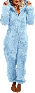 Zldhxyf Women's Pyjamas - Pyjamas and Pyjamas Women's Jumpsuit Onesie Overall One-Piece Pyjamas Tracksuit Full Body Suit Leisure Suit Cuddly Fleece Sleepwear