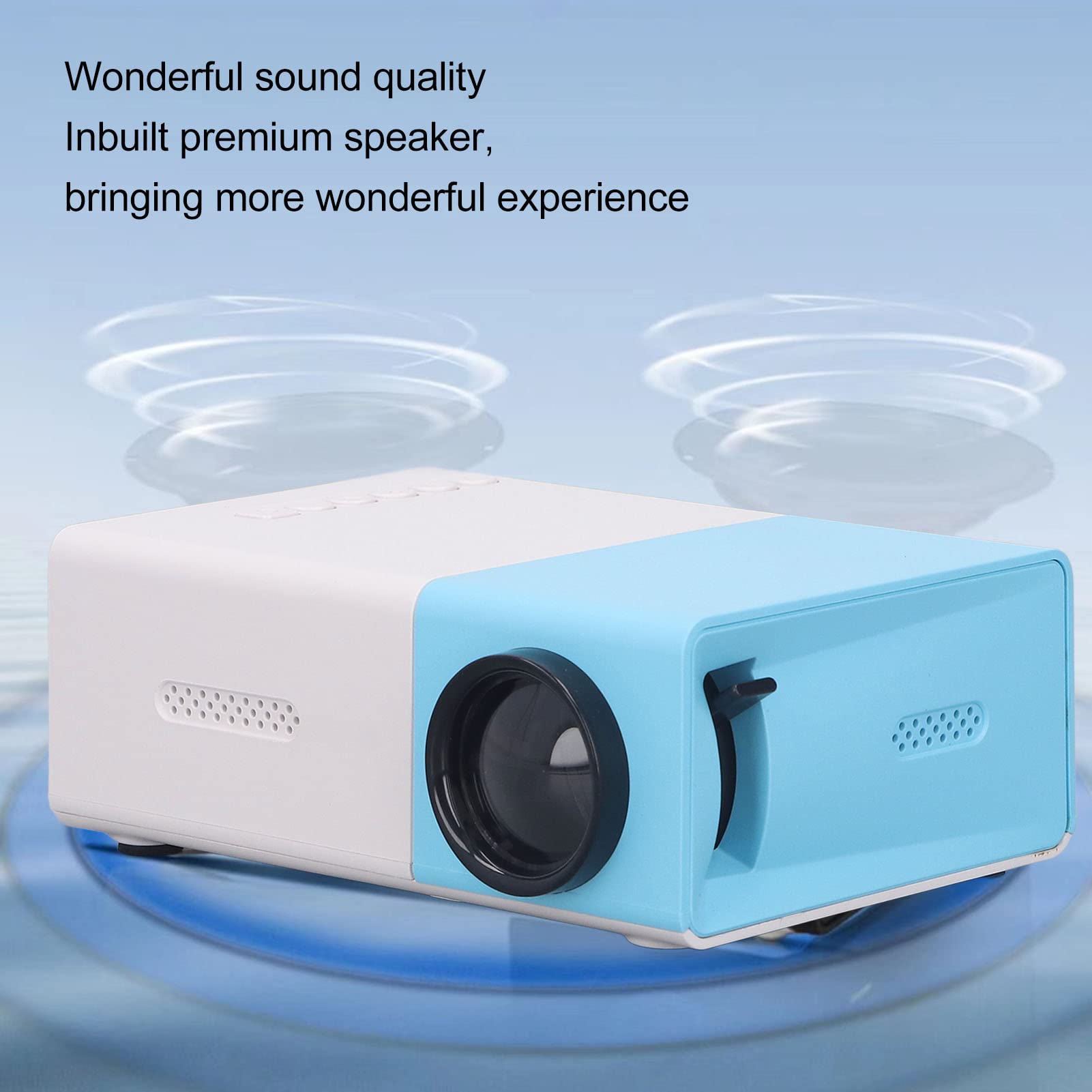 Mini Proiettore, Videoproiettore Full HD 1080P, Proiettore Cinematografico Portatile per Home Theater All'aperto, Imaging Diffuso, per Guardare Film, Giocare, Campeggio O Feste(Unione Europea)