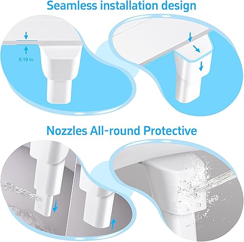 Miniatura 3 de Accesorio de bidé ultra delgado con doble boquilla para inodoro, accesorio de asiento de inodoro con controles de presión (lavado