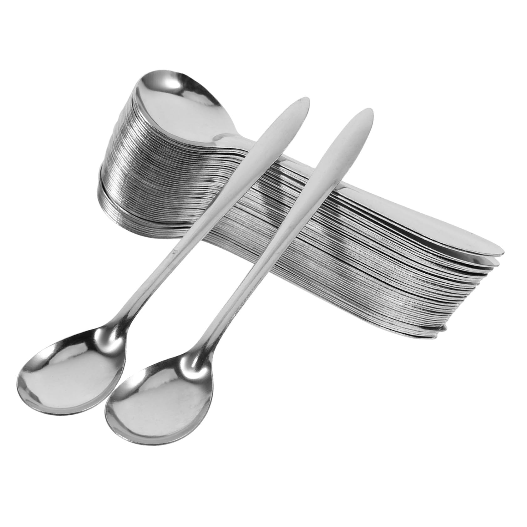 Kaffeelöffel Silber, Spülmaschinenfest 100 Stück aus Edelstahl