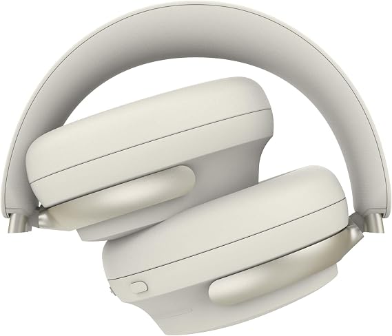 Headphones Wireless Over Ear Headphones, Fast Charging for Travel (Biege) | Headphones Noise Cancelling with Microphone, Over- Ear Deep Bass, Foldable, 100H Playtime for Office, Home, Business