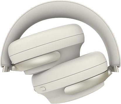Headphones Wireless Over Ear Headphones, Fast Charging for Travel (Biege) | Headphones Noise Cancelling with Microphone, Over- Ear Deep Bass, Foldable, 100H Playtime for Office, Home, Business