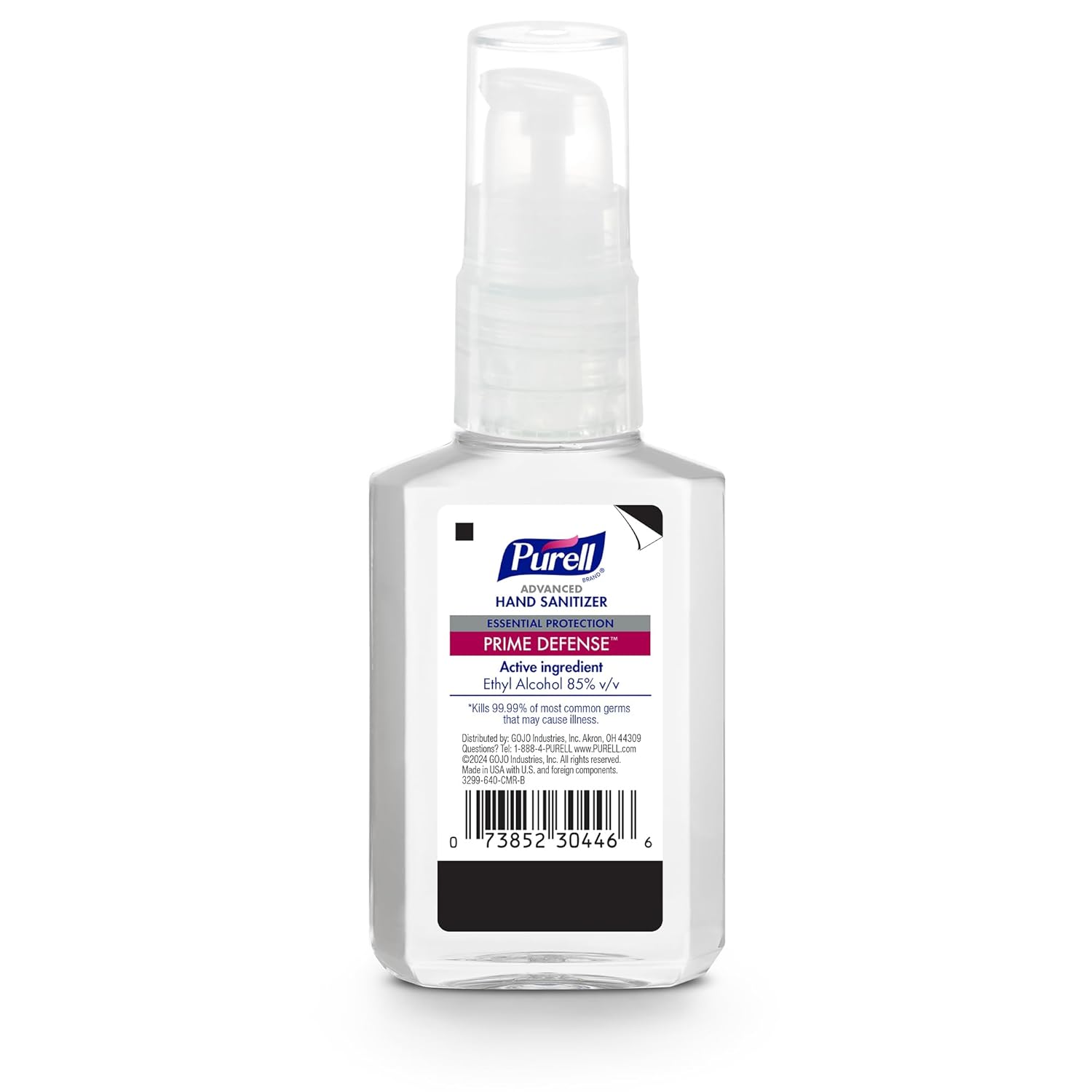Purell Prime Defense Advanced Hand Sanitizer, Fragrance Free, Our Maximum Strength Formula, 2 fl oz Travel-Size Pump Bottles (Pack of 6) - 3299-04-EC