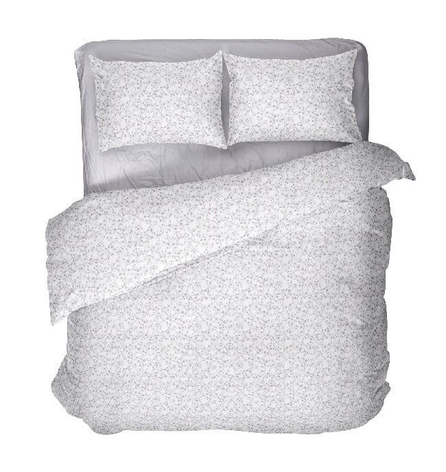 Housse de couette coton 150x200 anti-transpiration blanche violette