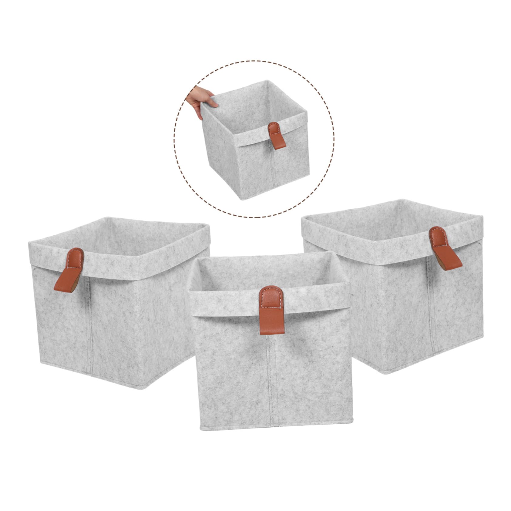 6 Stück-pack Faltbare Filz Aufbewahrungsboxen in Würfelform Platzsparendes Design Tragbar für Kinderzimmer und Schrankorganisation
