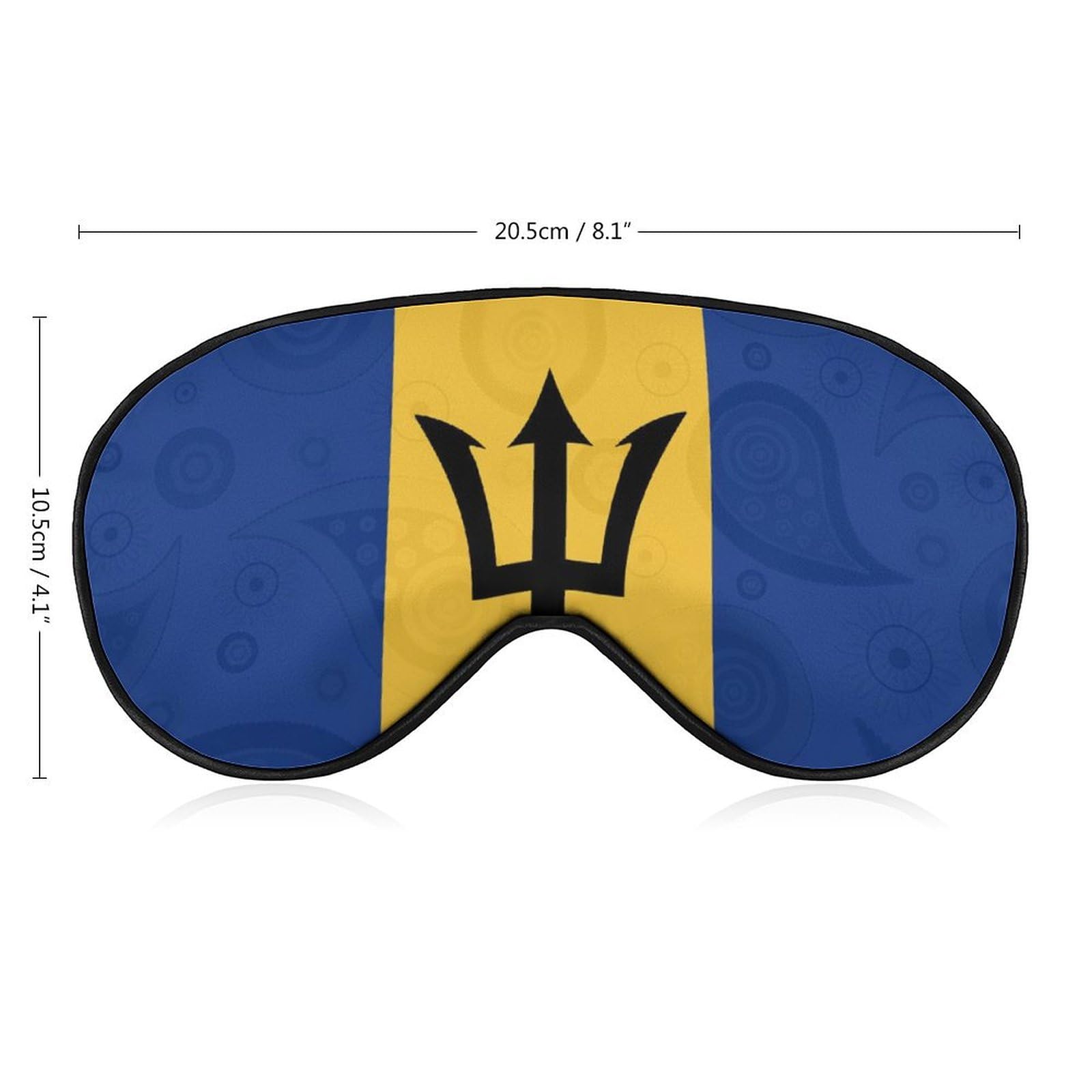 Barbados Flag Paisley Sleep Mask Eye Shade Cover Adjustable Strap for Travel Lunch Break Women Men
