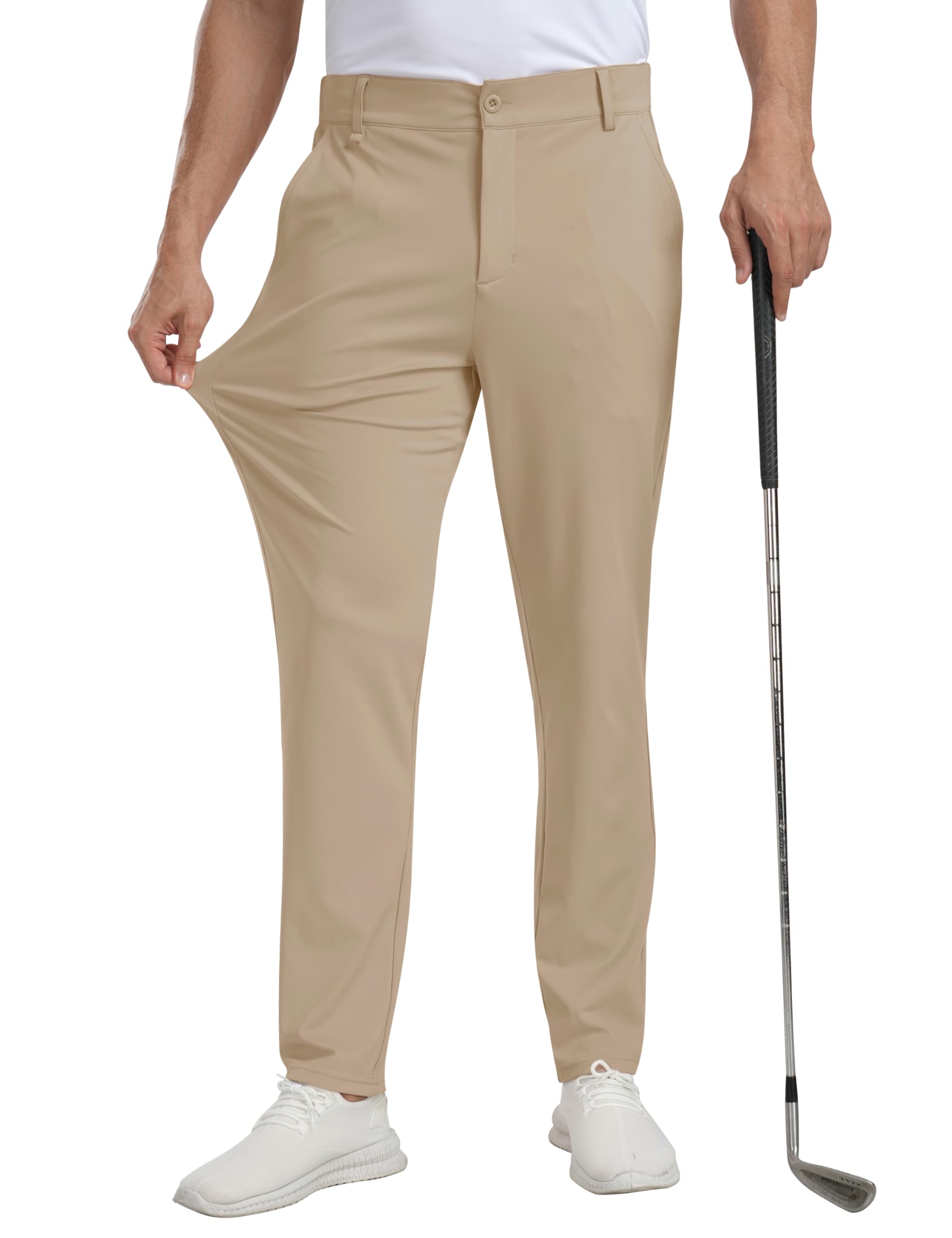 MoFiz Golfhosen Herren Stretch Hose Lange Arbeitshosen Slim Fit Männer Atmungsaktive Freizeithose Anzughose 30"/32" mit 5 Taschen