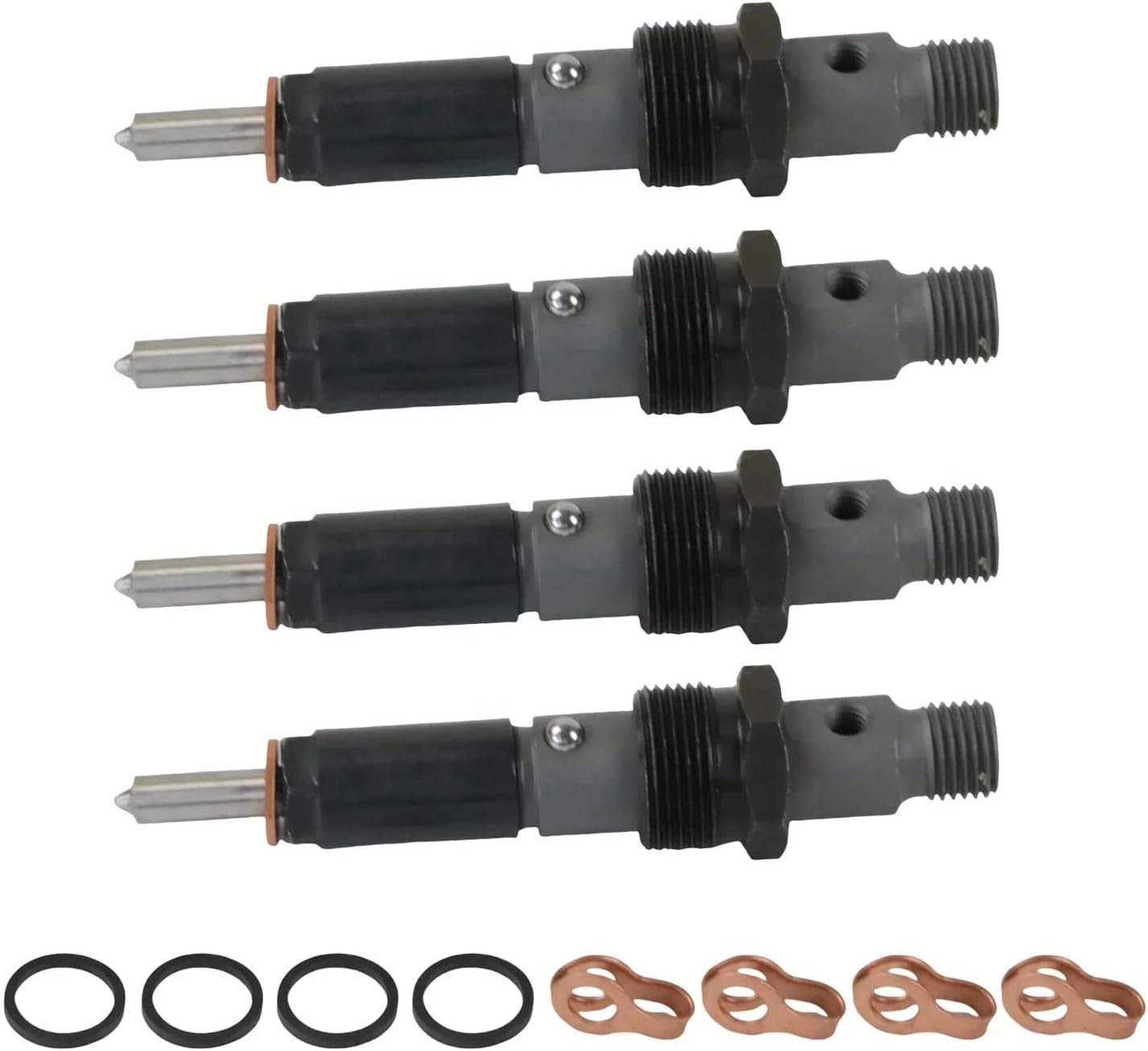 4Pcs 4928990 Diesel Engine 14MM Thread Fuel Injector Set Compatible With 6BT Engine Excavator Car Accessories Parts Replacement