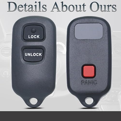 Miniatura 6 de Llavero compatible con Toyota Tacoma Tundra Celica Corolla RAV4 Sienna Scion XA XB 2000 2001 2002 2003 2004 Reemplazo de control remoto