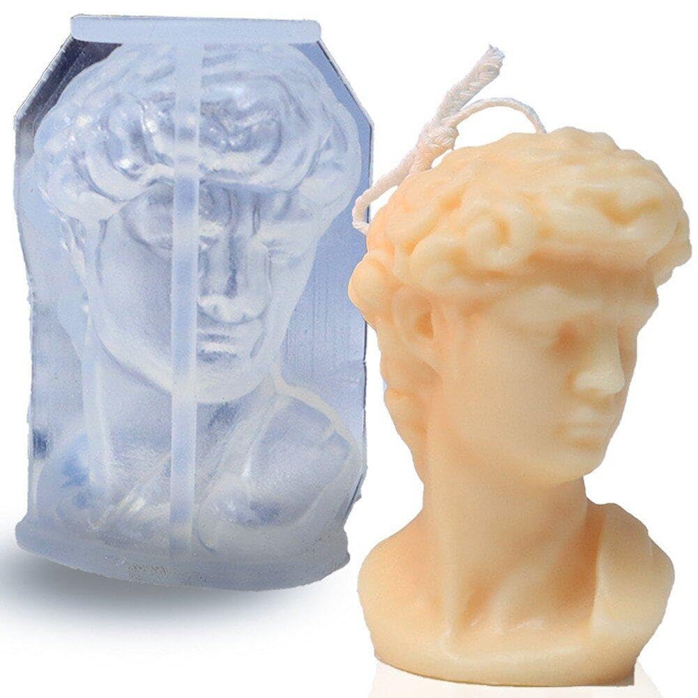 Wudaizhi As Shown David Candle Silicone Molds, 3D David Portrait Resin Mould, Body Torso Candle Mould For Plaster Making Epoxy Resin Diy Craft Homemade Soap Statue