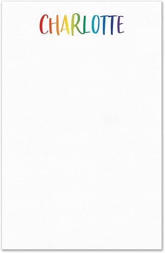Miniatura 6 de Bloc de notas personalizado para niños con nombre en colores brillantes del arco iris, linda fuente, bloc de notas de escritura para niños. 4