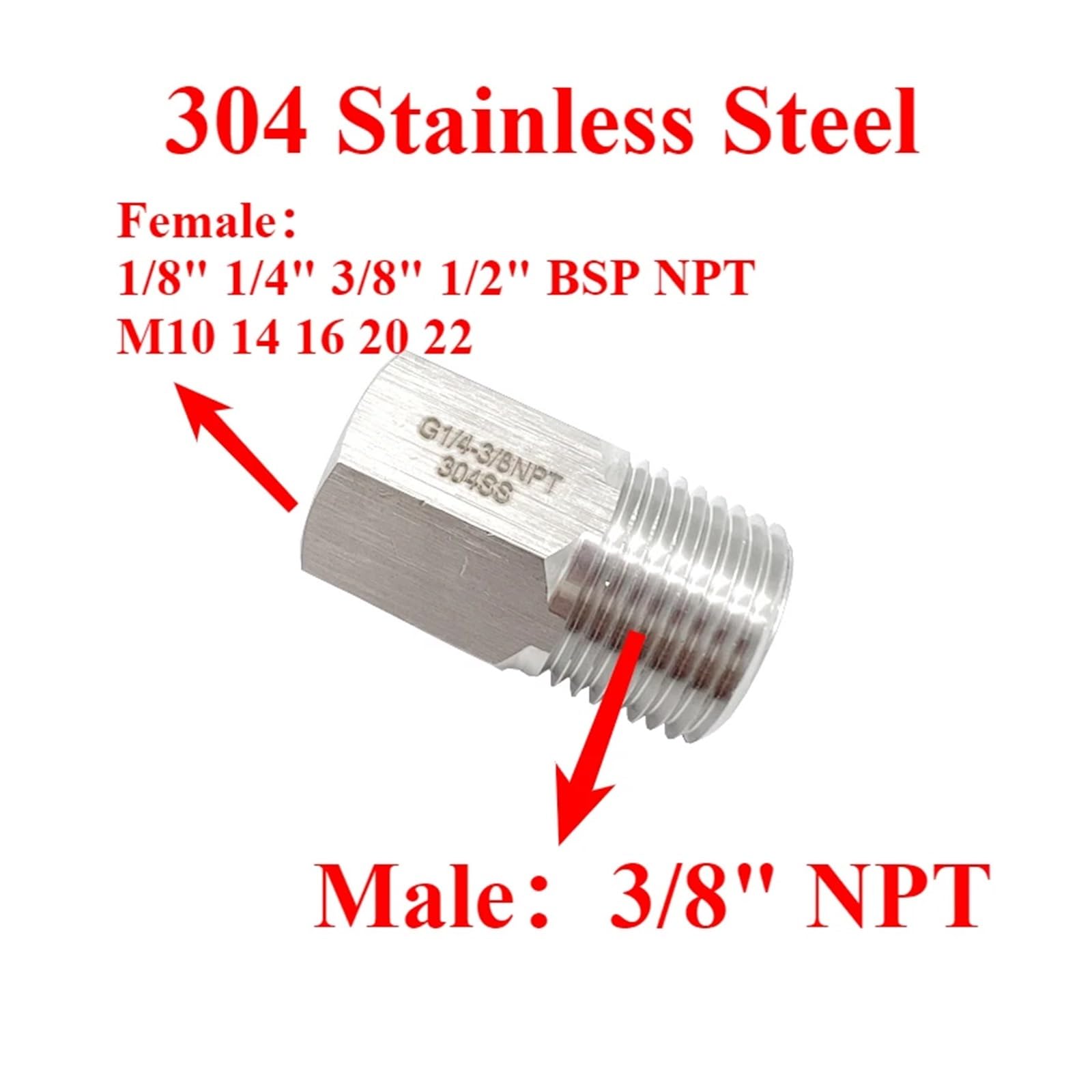 Adattatore da 3/4 npt a tubo da giardino, 3/4 GHT maschio a 3/4