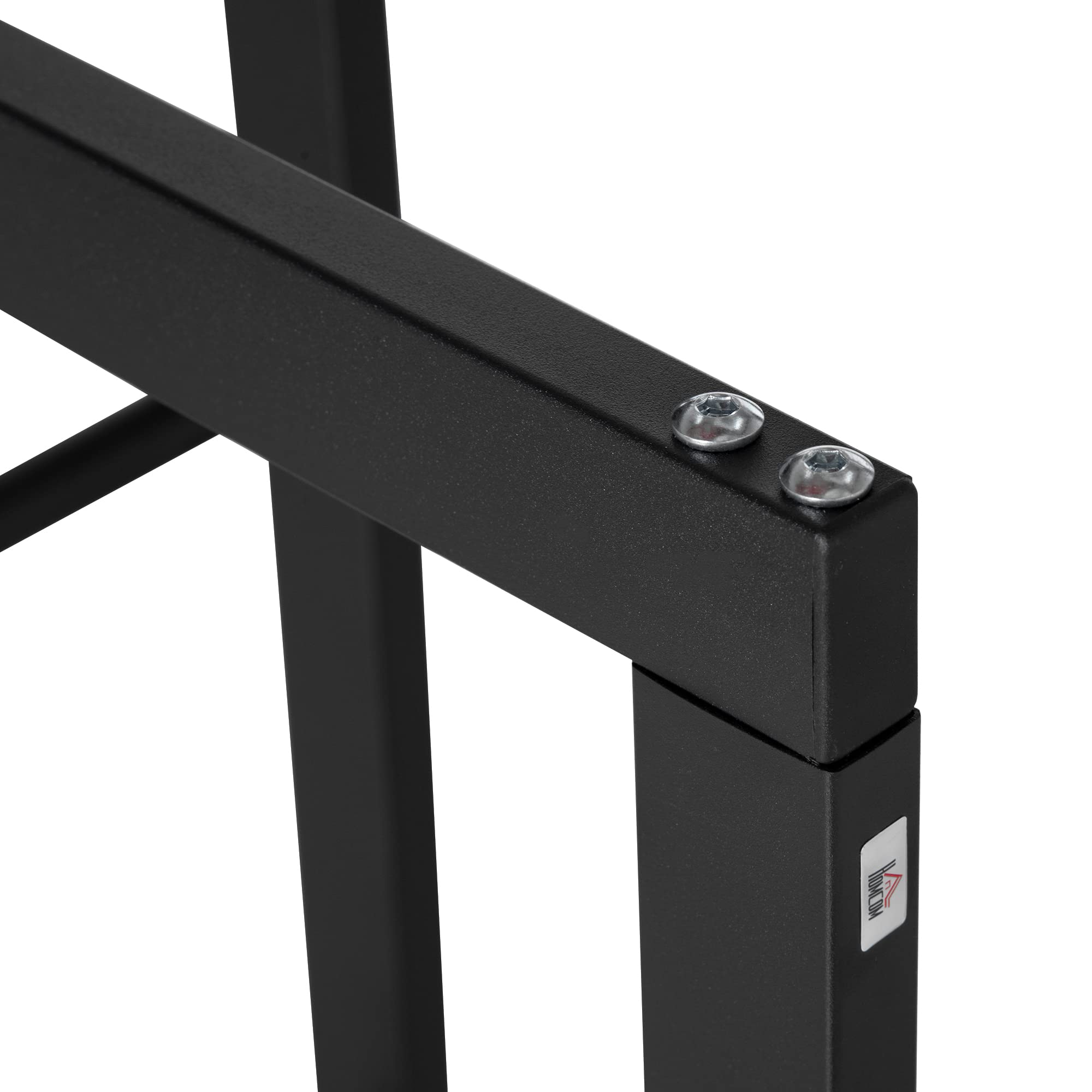HOMCOM Range bûches porte-bois intérieur extérieur charge max 100 Kg 40L x 25l x 100H cm métal noir