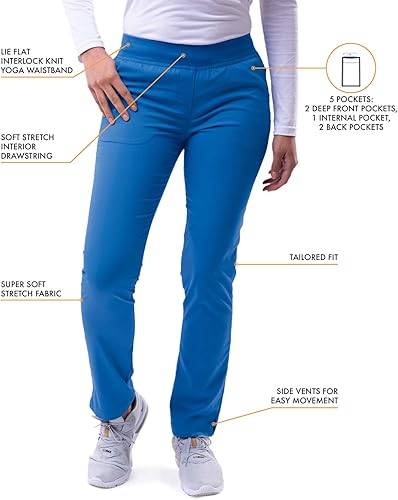 Miniatura 4 de Adar Pro Core - Conjunto médico clásico para mujer, camiseta médica con cuello en V y pantalones de yoga a medida