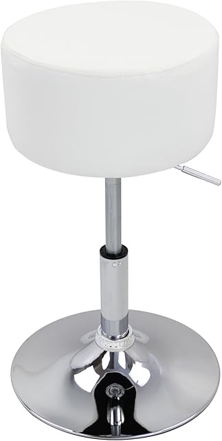 WOLTU Breakfast Kitchen Counter Bar Stool Chair Faux Leather Seat Adjustable Barstool White Dressing Stool