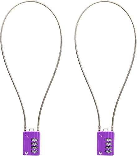 Miniatura 14 de Cable de 4 dígitos con combinación de cerraduras de 4.7 pulgadas para casillero de gimnasio escolar, casco, archivadores, caja de herramientas
