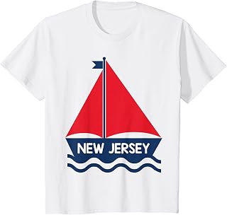 New Jersey Sailing Boat Boys Girls Toddler T-Shirt