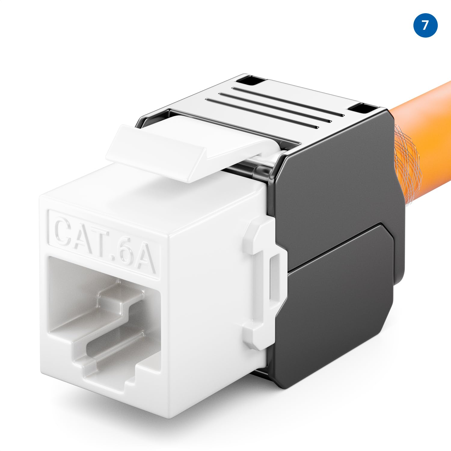 deleyCON CAT6A Keystone Jack Modul 10 Gbit/s RJ45 LSA, 48 Stück | RJ45 Buchse auf LSA, 500 MHz, T568A/T568B, AWG 22-26 UTP, Kunststoff, für Patchpanel und Netzwerkdose