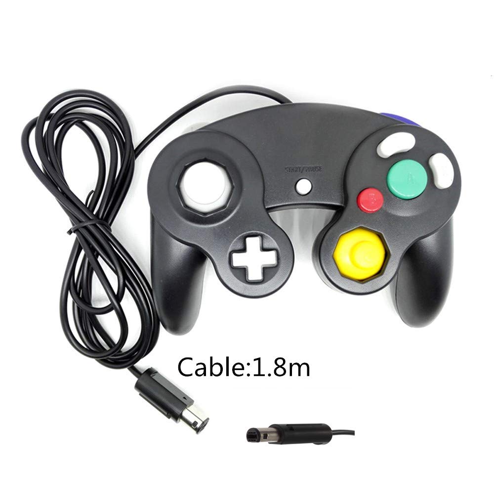 Classic Wired Gamepad Joystick Controllers Wii Game Cube (2 PCS Black)