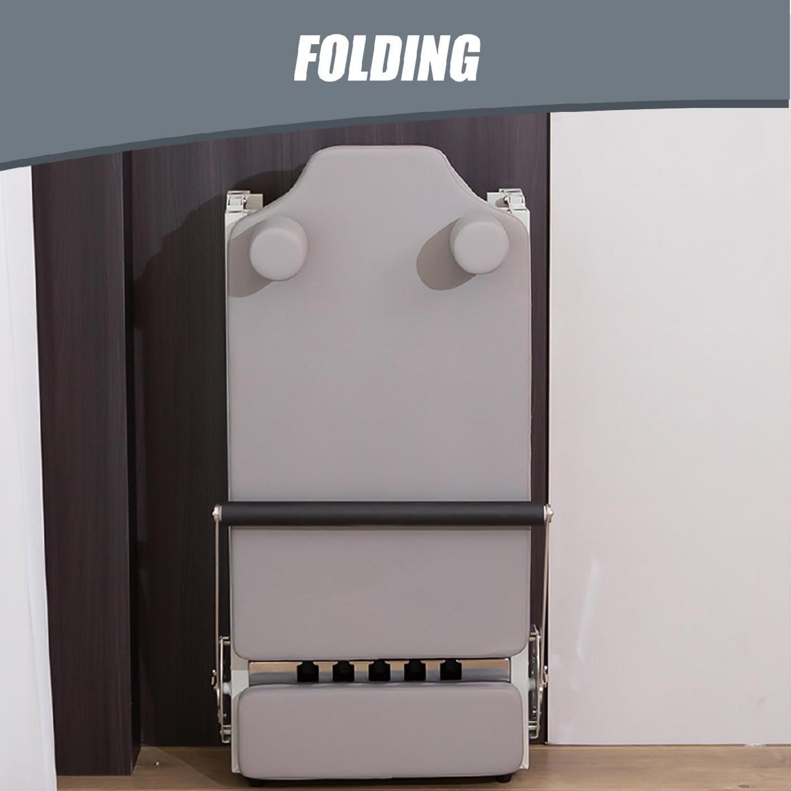 Pilates Reformer Machine, Pilates Reformer Core Bed, Up to 300 Lbs Weight Capacity Folding Pilates Core Training Equipment