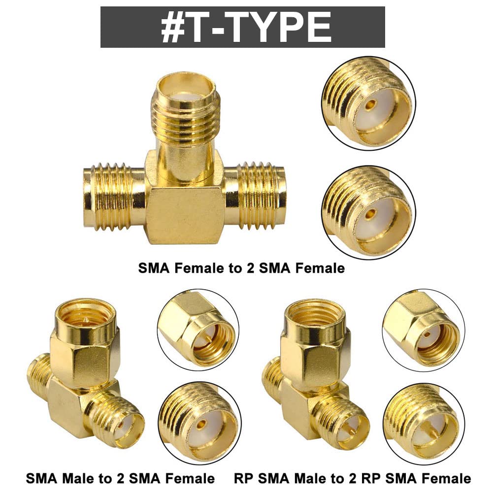 YOTENKO SMA Connectors 18PCS SMA Adapter Kit SMA RPSMA Male Female