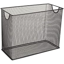 U Brands Desktop Hanging File Organizer, Black Mesh Metal, 5.5" D x 9.53" W x 12.4" H, Letter Size, Steel Wire Document & Folder Organizer for Office Desk, Home, Classroom