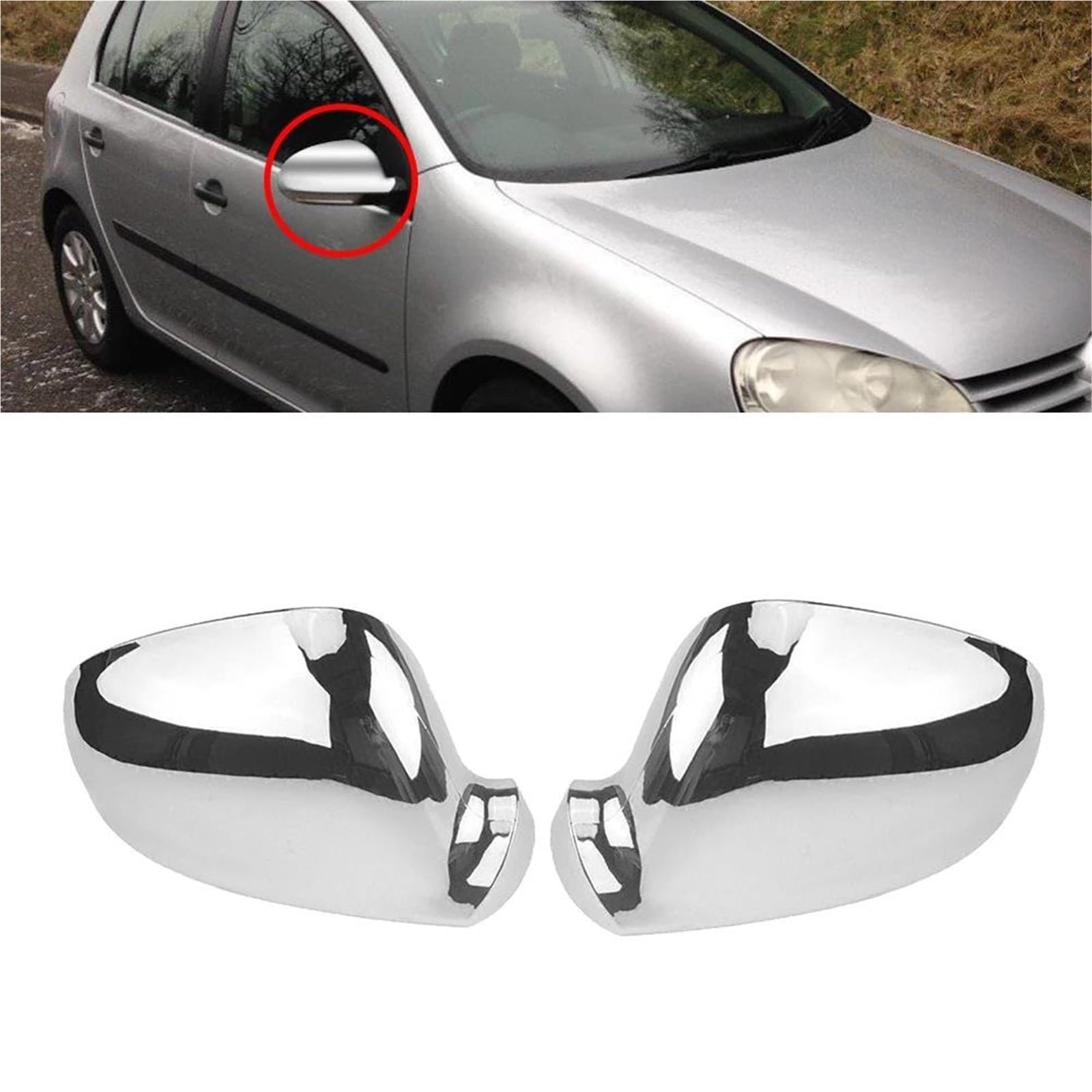 Calotta Specchietto per Golf 5 per Jetta 2006-2010 Sinistra Destra Car Rear View Ala Copertura dello Specchio Caps di Ricambio 1K0857537 1K0857538 Calotta Rétrovisore