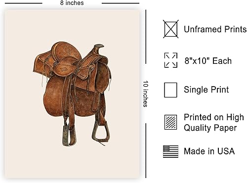 Miniatura 2 de Poster Master Póster vintage de cuero para silla de montar, estampado retro de vaquero, arte de montar a caballo, arte occidental, arte ecuestre,