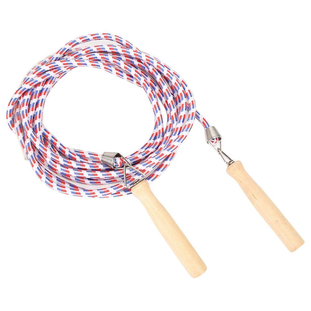 Wooden Handle Dutch Jump Rope, Multiplayer Jumping Ropes for School, Group Jumping,School Training (7m/22.97ft )