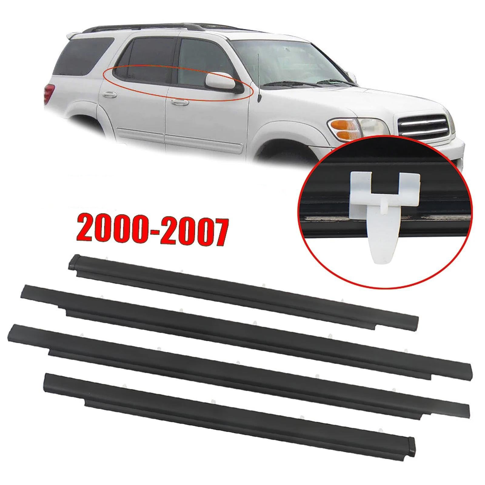 Guarnizione Porta Auto Guarnizioni 4 Pezzi Sigillanti Per Finestre Strisce Di Tenuta Impermeabili In Gomma Per Toyota Per SEQUOIA 2001-2007 75710-0C010 Guarnizioni per auto