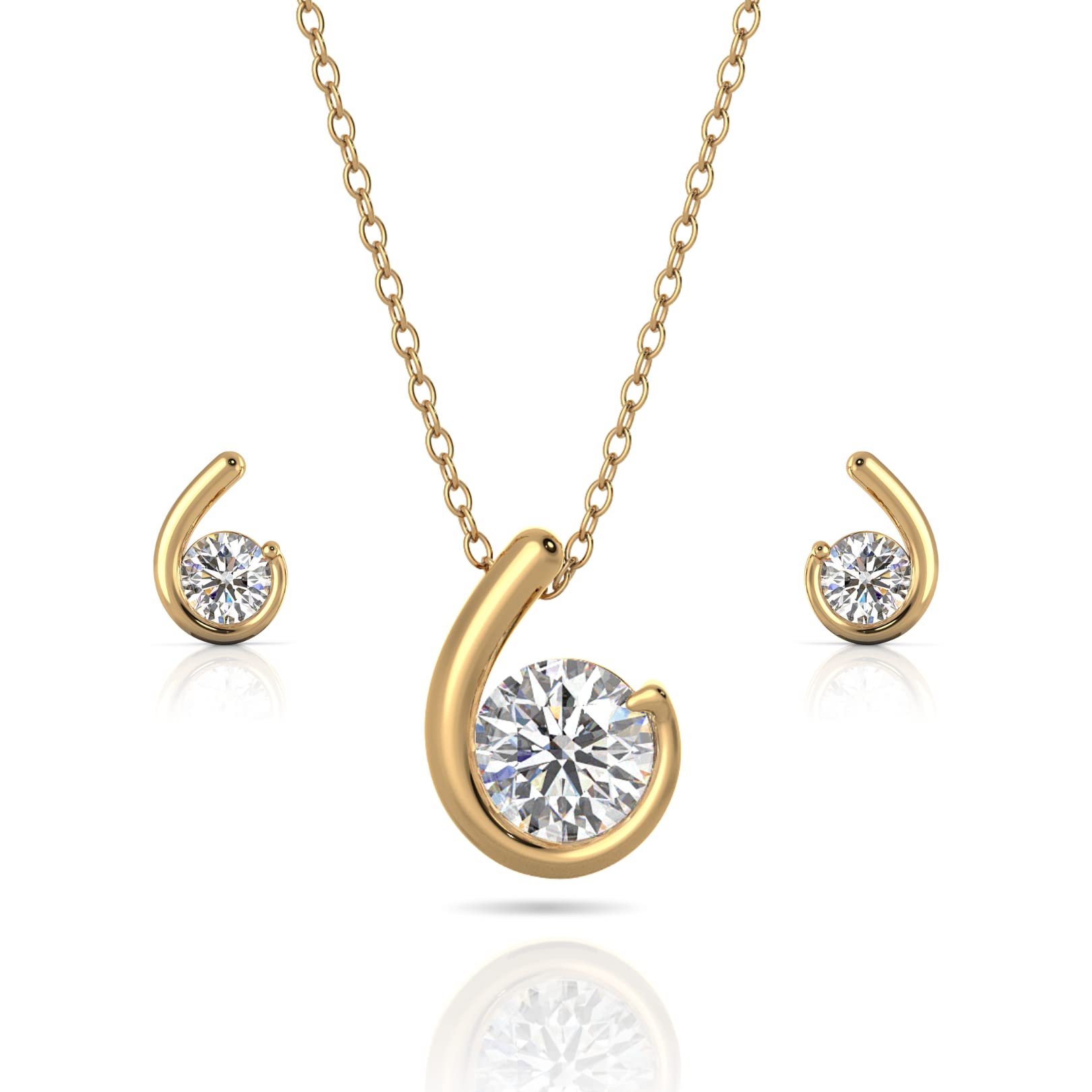 Verozi 925 Sterling Silver Solitaire Pendant Necklace & Earrings Set for Women, Cubic Zirconia AAAAA, Fine Jewellery Gifts for Women & Girls, 18 Length, Assured Purity & 6 Month Warranty* (B0B395QKTN) Amazon Price History, Amazon Price Tracker