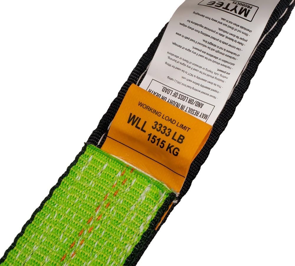 Mytee Products V Bridle Tow Strap w/Snap Hook, 15" J-Hooks, & T-J Hook - 3333 lbs WLL, Leg Size-36-48 High Abrasion Recovery V Strap w/D Ring Middle, Towing Equipment for Car Hauler & Rollback