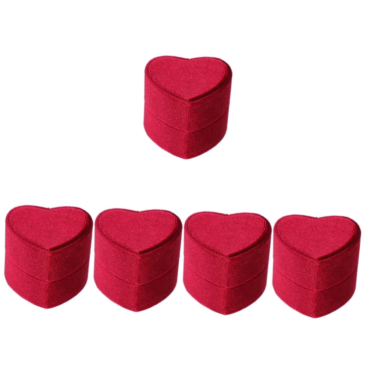 Alipis 5Pcs Boîte Boîte À Bagues En Forme De Coeur Porte-Bijoux Stand Couples Anneaux Support À Bijoux Rétro Décor Couple Nuptial Anneau Table À Manger Décoration Anneau Décor La Mariée