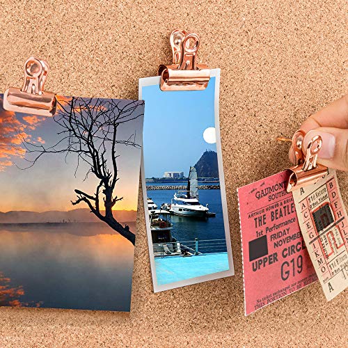 Push Pins Clips 30-Count, 30 Pack Bulldog Clips With Push Pins For Photos Pictures Papers Documents Used On Cork Boards, Bulletin Boards And Cubicle Walls, Rose Gold #TOP5