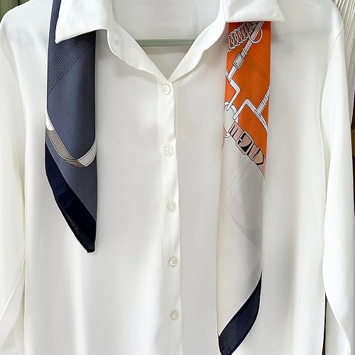 Miniatura 45 de FONYVE - Pañuelo de satén sedoso de tamaño mediano para mujer, cuadrado, 27.5 x 27.5 pulgadas