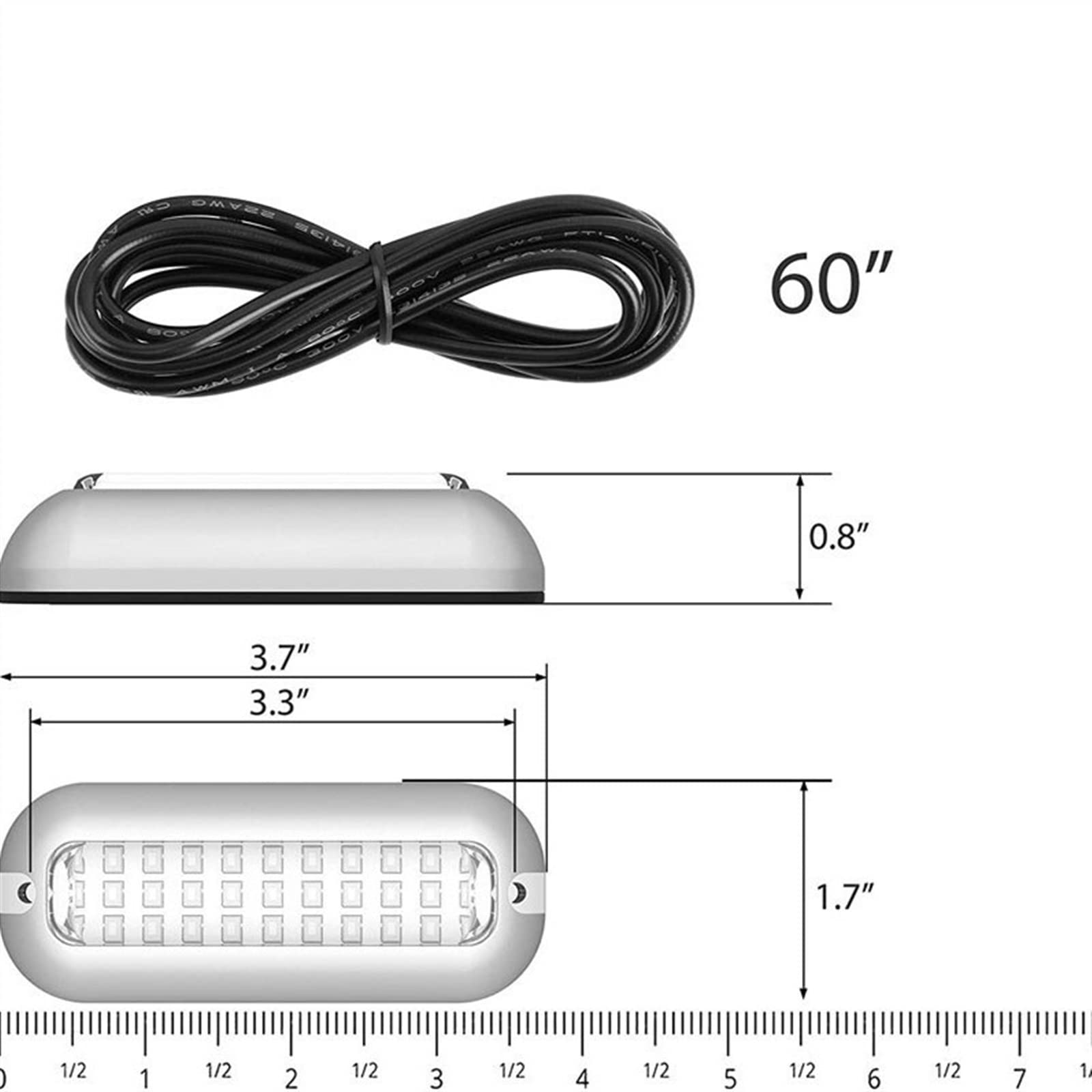 Luz para Piscina Luces de yates de barco submarino impermeable IP68 Luces de espejo marino de pontón de acero inoxidable 27 DIRIGIÓ Iluminación submarina, 3.5 pulgadas Luces Sumergibles ( Color : Rood